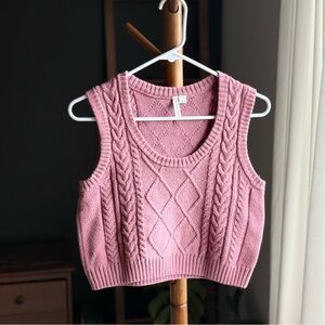 Janie and Jack Pink Cable Knit Sweater Vest